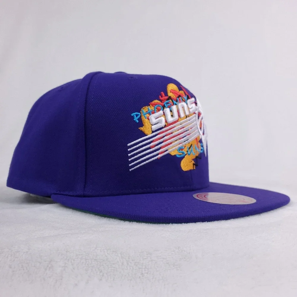 Phoenix Suns Mitchell & Ness NBA Snapback Hat‎ Cap 3D Logo Purple NWT